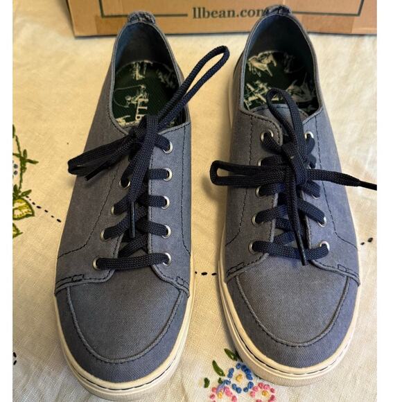 L.L. Bean Women's Campside Oxford Shoe Sneaker Canvas Lace Up Slate Size 8 - Picture 6 of 11